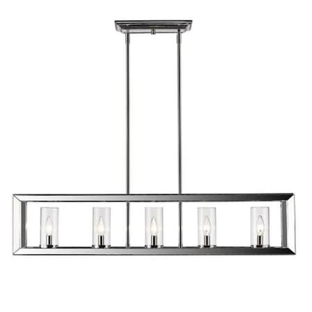 Golden Lighting 2074-LP CH-CLR Smyth Linear Pendant In Chrome With Clear Glass